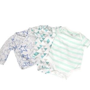 aden + anais Blue Star and Mint Stripe Bodysuit Set